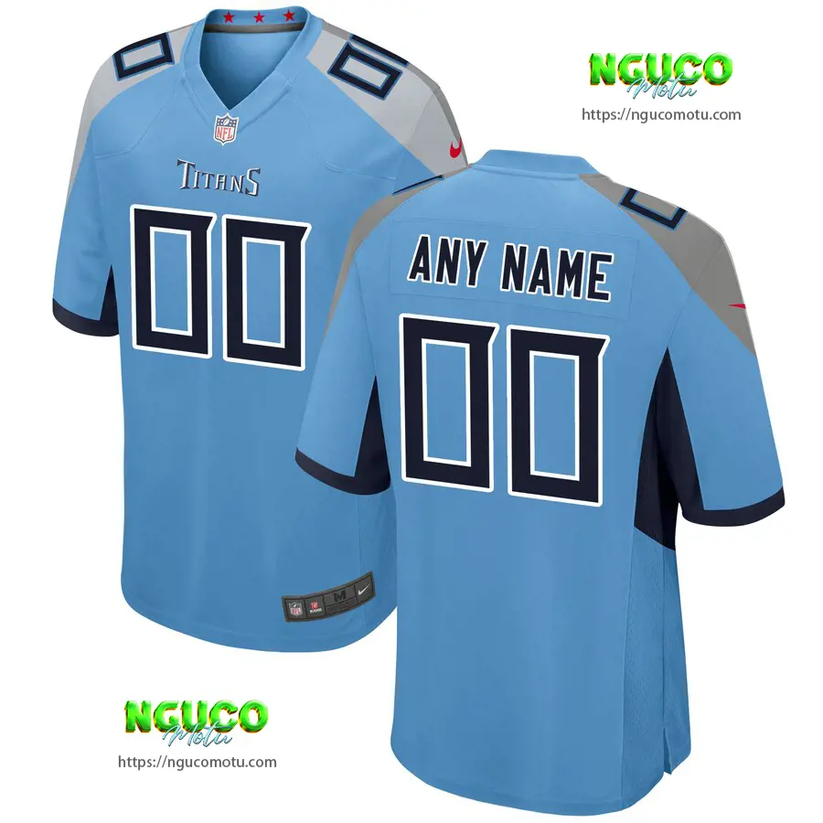  tennessee titans light blue alternate custom game jersey